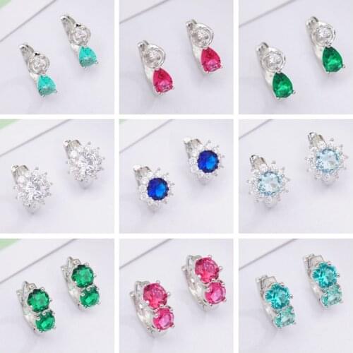 6 Colors Round Small Hoop Earrings for Women Crystal Hoops Female Accessories Gift Wholesale/Dropshipping