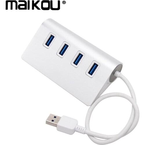 Maikou Hot USB HUB Premium 4 Port Aluminum USB Hub for iMac, MacBooks, PCs and Laptops