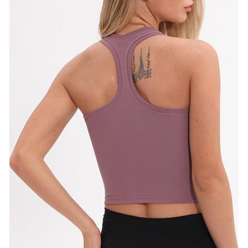 Heyyoga Gym Workout Solid Quick Dry Sport Tanks Fitness Crop Tops Women Running Crop Tops Plain Butter-soft Jogger Yoga Vest