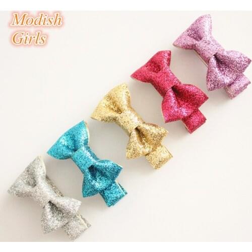 Modish Girls Hotsale 30pcs/lot Free Shipping Superb Barrettes Wholesale Glitter Felt Hair Clips Mini Size Silver Modern Hairpins