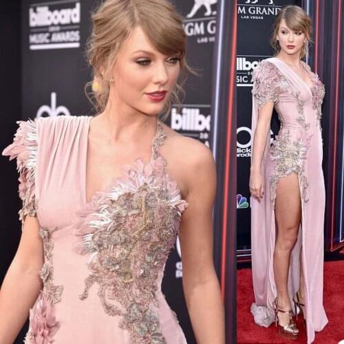 Fashion Mermaid Evening Dresses Red Carpet 3D Floral Appliques One Shoulder Party Gowns Side Splits Prom Club Dress