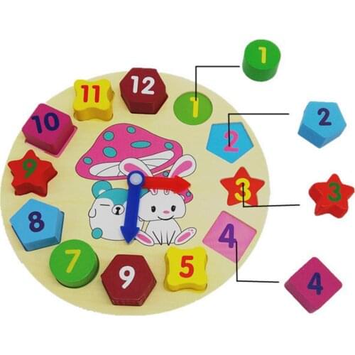 Montessori Early Educational Shape Sorting Clock Toys for Toddlers Baby