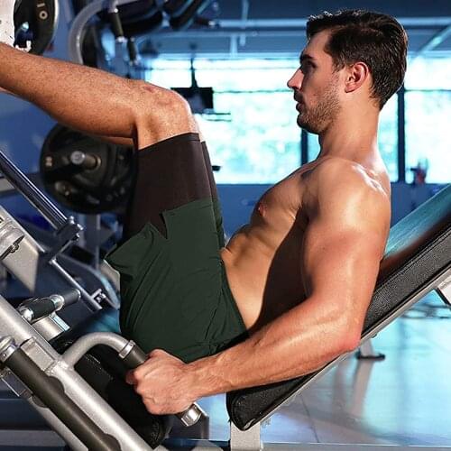 Men Double Layer Sports Shorts Quick Dry Drawstring Sweatpant 2 In 1 Running Panties With Pockets