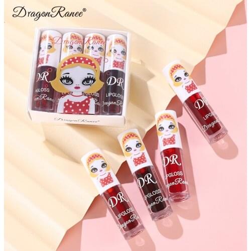 4pcs/set Long Lasting Lip Gloss Set Matte Velvet Liquid Lipstick Kit Waterproof Moisturizing ​lip Makeup Red Lip Tint Cosmetic