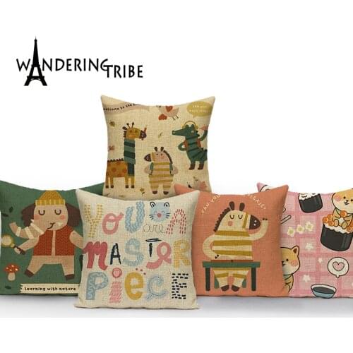 New Animal Style Throw Pillow Covers Decorative Pillows Pillowcase Cartoon Printing Cushions For Sofa Cushion Cover Home 45*45Cm