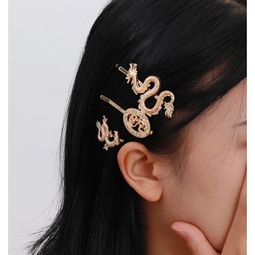 New Hair Bohemia Hairpin Gold Silver Color Chinese Dragon Shape Lucky Hairwear Hair Best Women Party girl Accessories Wholesale