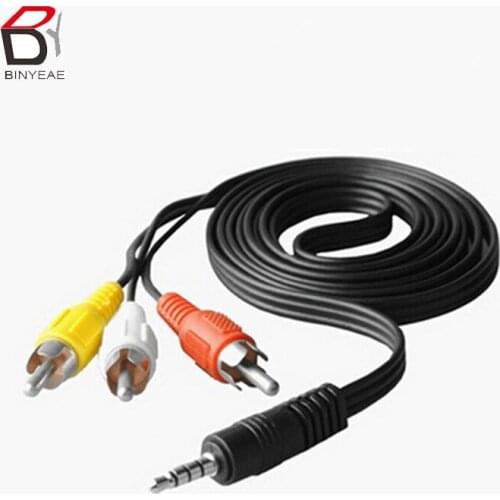 New High Quality 70CM 3.5MM Jack to 3 RCA Male Plug Adapter Audio Converter Video AV Cable Wire Cord
