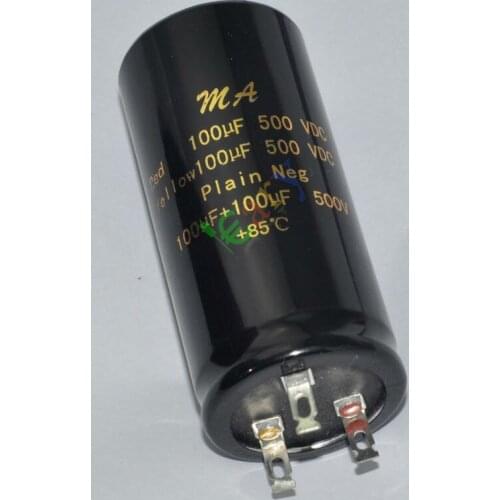 Wholesale and retail 10pc 85C 500V 100uf + 100uf Can electrolyticCapacitors tube amp electronics free shipping