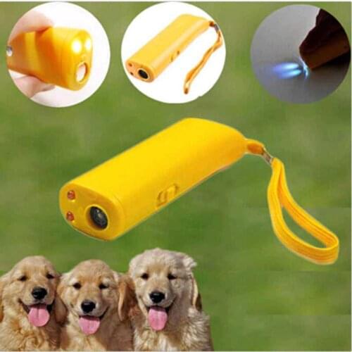 Dog Repeller Ultrasound Pet Training Anti Barking Control Devices LED Ultrasonic 3 In 1 Anti Barking Ultrasonic Without Battery