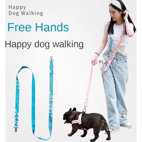 Dog harness Dog accessories Dog supplies Harness fashion Multifunctional running dog traction rope free hands retractable
