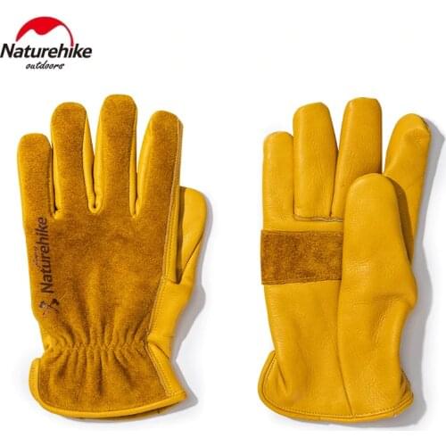 Naturehike Work Gloves Cowhide Leather Men Working Welding Gloves Safety Protective Garden Sports MOTO Wear-resisting Gloves