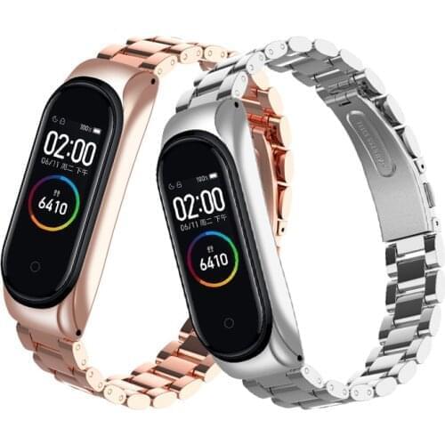 Mi Band 3 4 Strap Bracelet For Xiaomi Mi Band 4 3 Smart Watch Band Accessories Metal Wristband Correa mi Band 3 4 Watch Strap