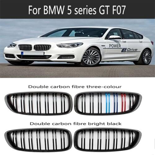For BMW 5 series GT medium grid F07 modified double wire medium grid double wire bright black modified front air intake grille