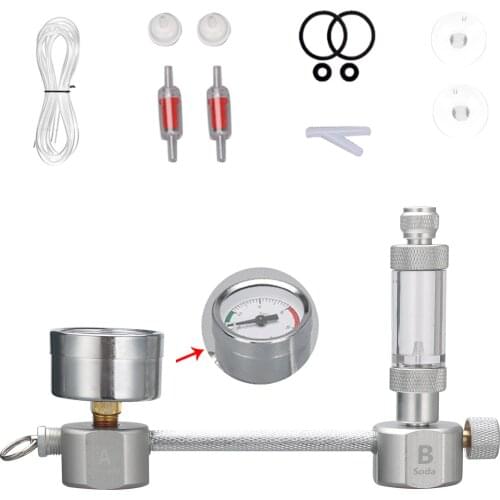 Aquarium DIY CO2 Generator System Kit CO2 Generator with Solenoid Valve Bubble Counter Check Carbon Dioxide Reactor for Plants