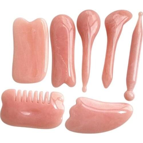 Natural Gua Sha Massage Tool Board Acupuncture Face Lifting Stone Scraping Rose Quartz Jade scraper
