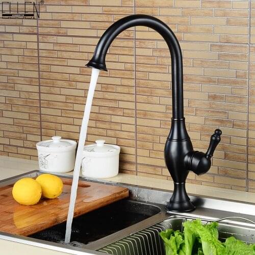 Vidric Black Kitchen Faucet Deck Mounted Kitchen Sink Faucet Rotate Spout Single Lever Hole Mixer Water Mixer Torneira Cozinha E