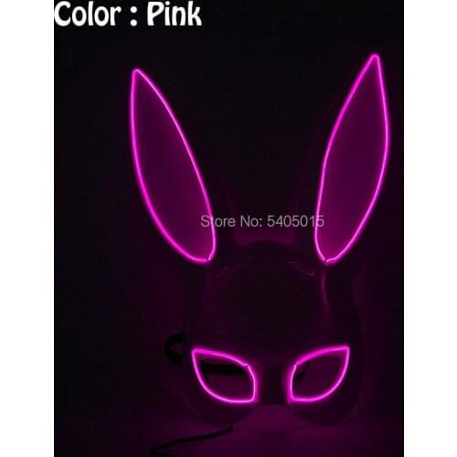 Glowing Sexy Bunny EL Wire Mask Neon Party Decor Cosplay Costume Accessories Luminous Rabbit LED Mask For Halloween Christmas
