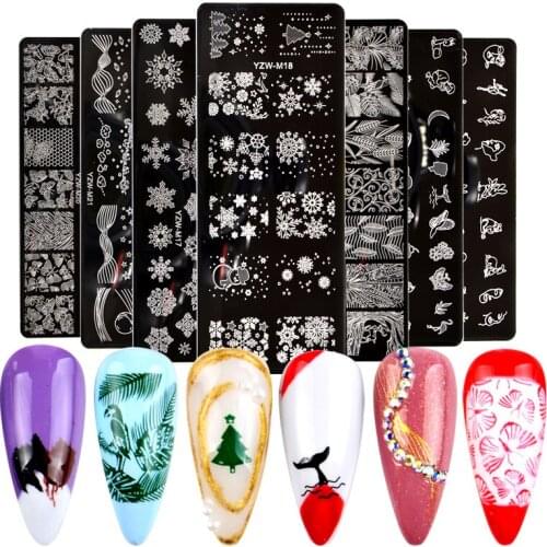 10*4cm Nail Art Templates Stamping Plate Design Butterfly Flower Animal Glass Temperature Lace Stamp Templates Plates Image
