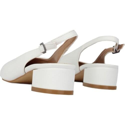 Modabuymus White Open Back Short Heels Stiletto Shoes-Piny