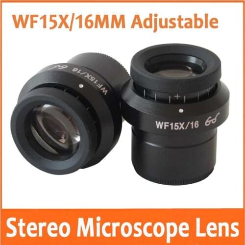 WF15X 16mm Field of View Zoom Adjustable Lab Stereo Biological Microscope High Eyepoint Eyepiece Optical Lens 30mm Interface