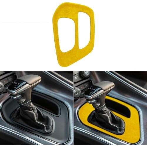 Suede LHD Car Interior Center Consoles Gear Shift Panel Decoration Cover Strip Trim for Dodge Raider Challenger 2015-2020