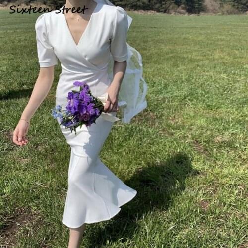 Dresses for Women Party Korean Style Summer Elegant Fashion V Neck High Waist Vestido De Mujer Y2k Dress Vintage Clothing Women