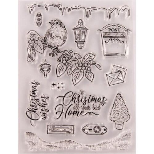 1pc Christmas Bird Transparent Clear Silicone Stamp Seal DIY Scrapbook Rubber Stamping Coloring Embossing Diary Decor Reusable