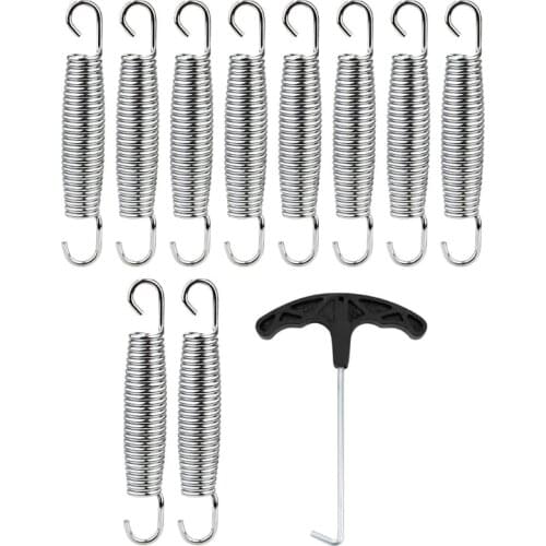 10Pcs 5.5inch Trampoline Springs Duty+1Metal T-Hook High Tensile Replacement G99D