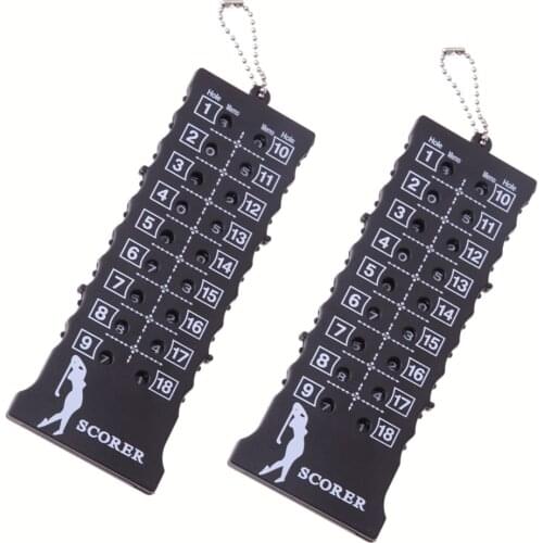 2pcs 18 Hole Golf Stroke Putt Score Counter Golf Score Indicator with Key Chain, Golf Score Counter Black Hot Sale