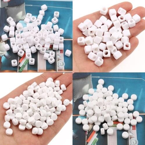 200pcs Pure White Letter Acrylic Beads Round Flat Alphabet Square Loose Spacer Beads For Jewelry Making Handmade Diy Bracelets