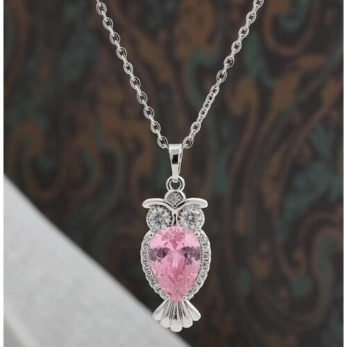 2021 New High Grade Gold Plated Micro Zircon Inlaid Fashion and Exquisite Owl Female Necklace + Pendant