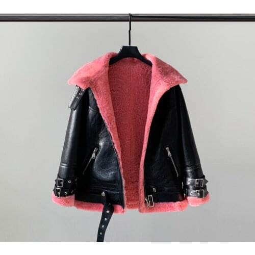 2021 Winter New Merino Fur Coat Female Leather Lamb Hair Mid-length Sheep Sheared Fur Shearling Coat Women Real Leather