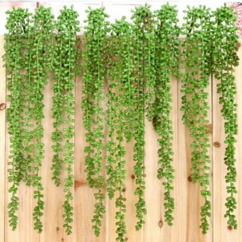 5pcs Artificial Succulent Plants String of Pearls Hanging Basketplant Rattan Wall Artificial Flower Lover Tears Home Decoration