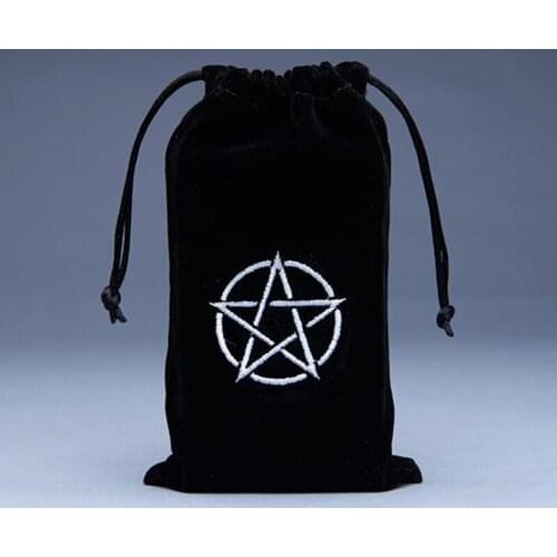 5 Pieces Embroidery Star Velvet Tarot Card Storage Bag Mini Tablets Bundle Pockets For Cards Table Games 11*18cm