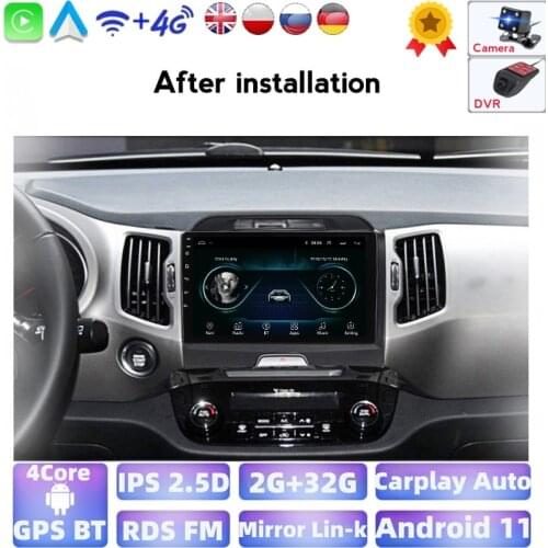 1024*600P Android System 2G 32G Auto GPS Radio For KIA Sportage 2010-2016 Multimedia IPS Screen NO DVD Russian Carplay WiFi BT