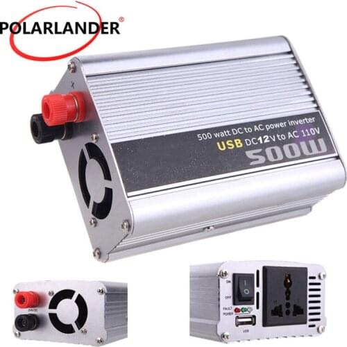 Car Converter 500W DC 24V to AC 220V Modified Silver Power Inverter Adapter USB 5V Output Vehicle Power Supply Charger