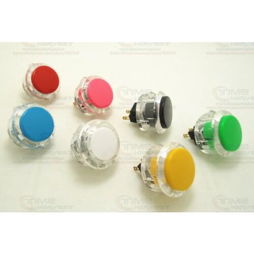 Free Shipping 10 pcs 30mm Double color locking round pushbutton High imitation Sanwa transparent edge button Arcade Game Machine