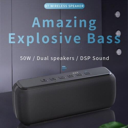 60W Wireless Bluetooth Speaker Subwoofer Outdoor Sport TWS Wireless Audio Smart Speaker Voice Assistant IPX5 Waterproof Speaker