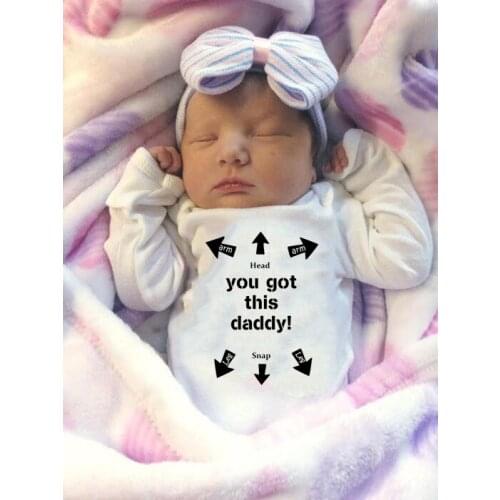 Newborn Long Sleeve Bodysuits You Got This Daddy Casual Infant Baby Bodysuit Toddler Kids Funny 0-24M Jumpsuit Clothes