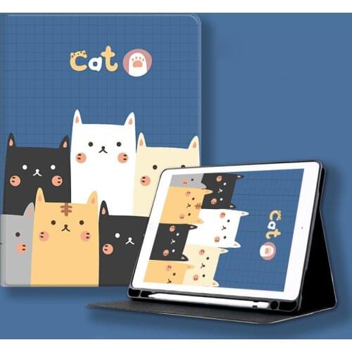 Case for iPad Mini 5 4 2019 with Pencil Holder A2125 A2133 Cartoon Cute Kids Smart Auto Sleep Cover for iPad 7.9 inch mini5