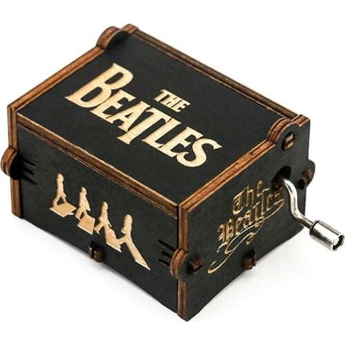Black 18 Note Mechanism Hand-cranked Music Box Wooden Antique Carved Musical Boxes Toy - Perfect Birthday or Holiday Gift