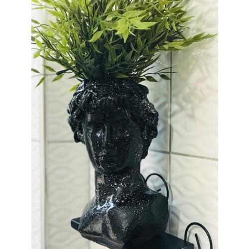 CAESAR FLOWERPOT SİYAHA WHITE PÜSKÜRTMELİ