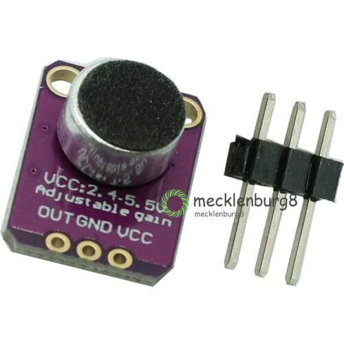 GY-MAX4466 MAX4466 Electret Microphone Amplifier Module Adjustable Gain OUT GND VCC Amplifier Board 2.4-5V DC For Arduino