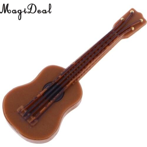 Exquisite Plastic Miniature Guitar Musical Instrument Toy for 1:12 Scale Dollhouse Accs Doll House Decoration Kit Kids Toy
