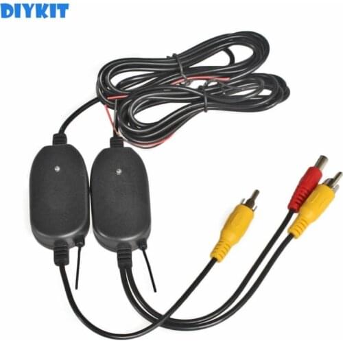 DIYKIT 2.4G Wireless Rear View Camera RCA Video Transmitter & Receiver Kit for Car Rearview Monitor Transmitter & Receiver