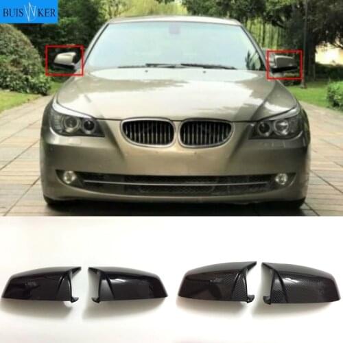 Side Wing Rearview Mirror Cover Cap For BMW 5 6 7 Series E60 E61 E63 E64 F01 F02-F04 F06 F07 F10 F11 F12 F13 Carbon Fiber Black