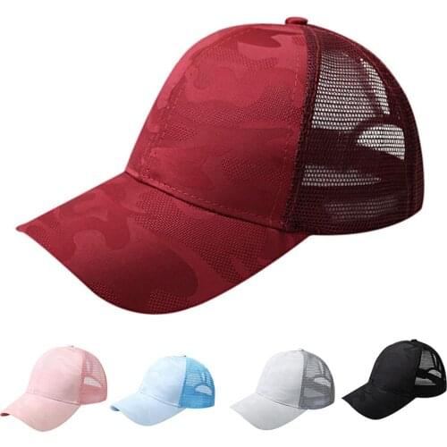 Summer Solid Color Ponytail Baseball Cap Adjustable Anti UV Mesh Peaked Hat Sports Hats Hip Hop Outdoor Hats Dad Hats Men Women