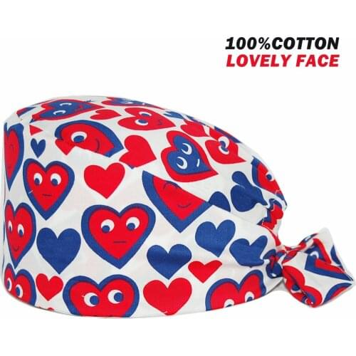 Health Worker Surgicals Hat Adjustable Cotton Anime Nursing Cap Dentist Clinic Pet Shop Women and Men Nurse Working Scrubs Hats