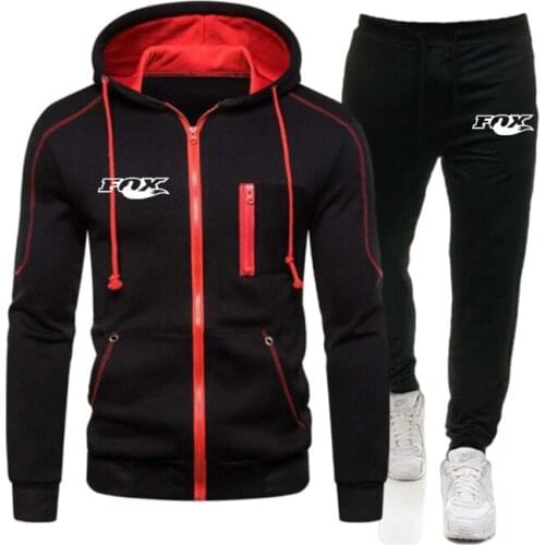 Man Tracksuits Mens Sets 2021 New Two-piece Hoodie Fitness Patchwork Zipper Tracksuits Small Leg Trouser Sweat Suits Sets