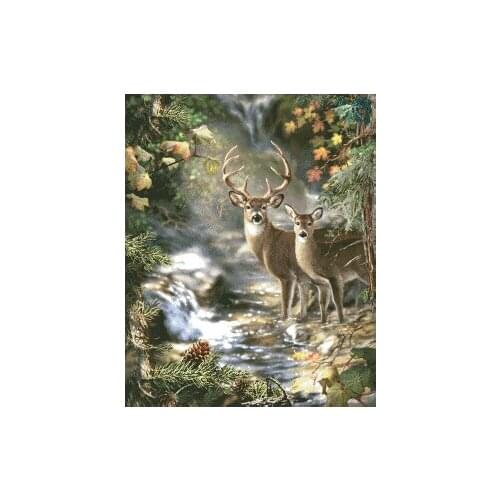 Deer Creek Animal Forest Deer Sewing kit Cross Stitch Kits Counted Top Quality Embroidery Needlework DIY 14CT Unprinted Handmade